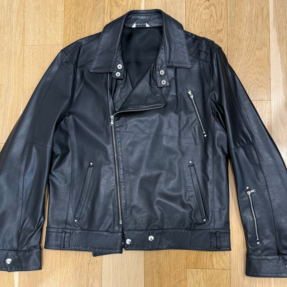 Men's Vintage Italian Black Leather Jacket